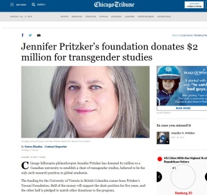 Chicago Trib donation annoucement